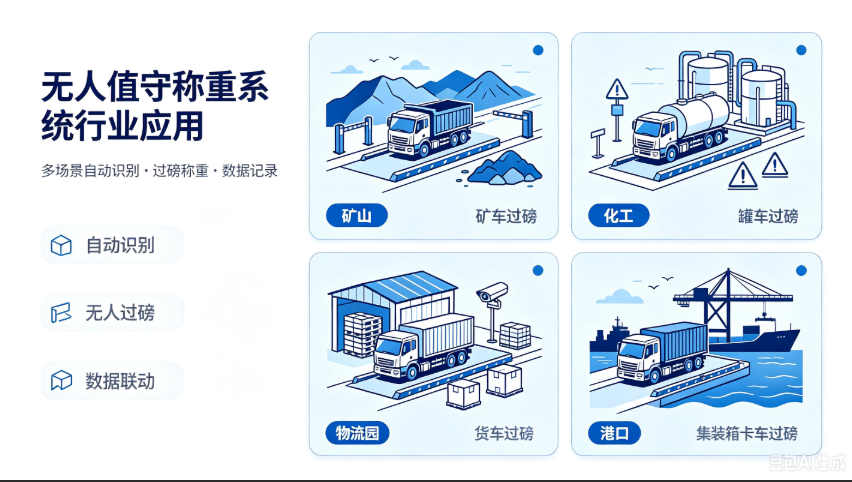 无人值守地磅智能管理系统多行业应用场景图 无人值守地磅智能管理系统多行业应用场景图