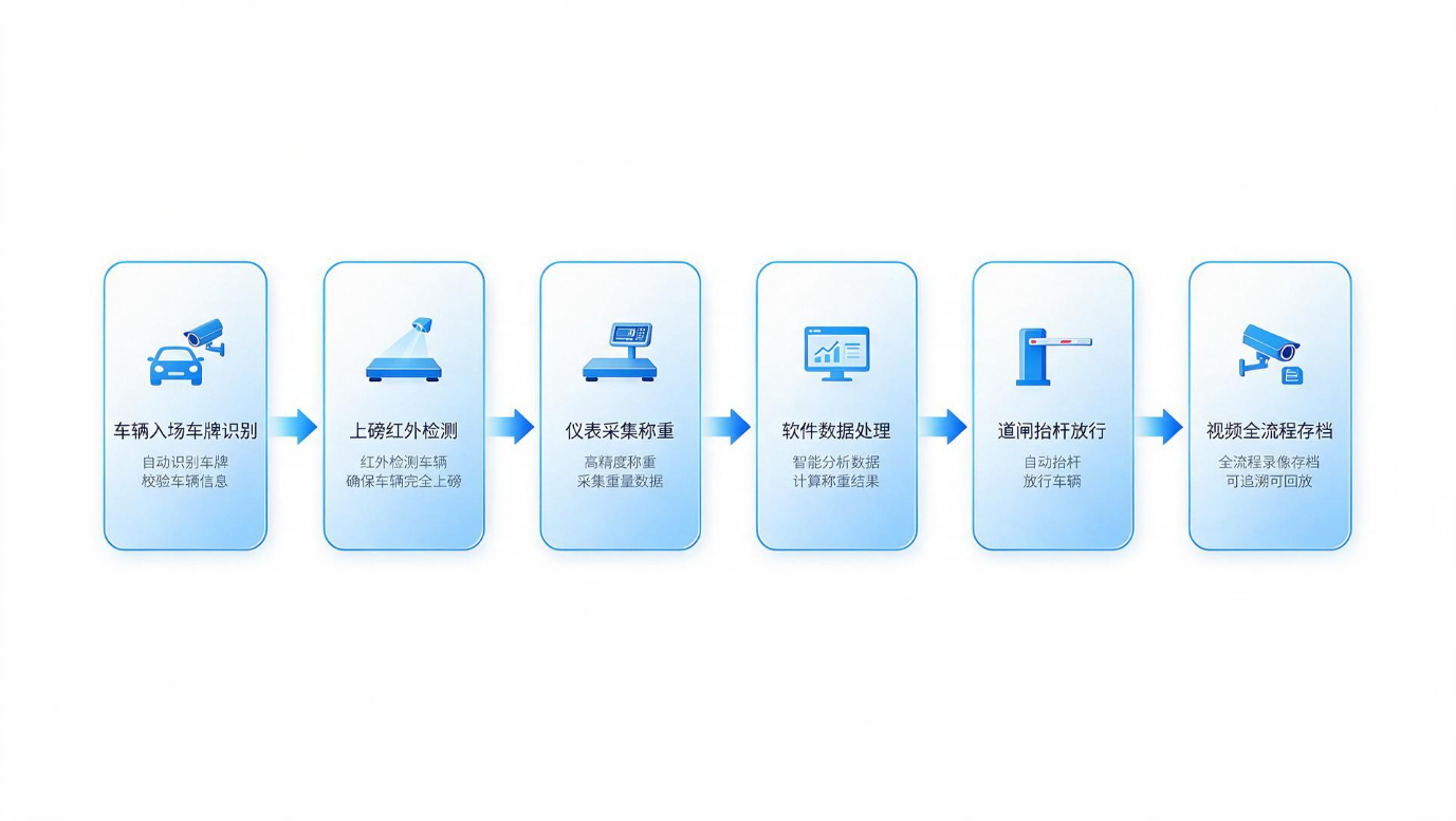 无人值守地磅系统工作流程_入场识别到放行离场全流程