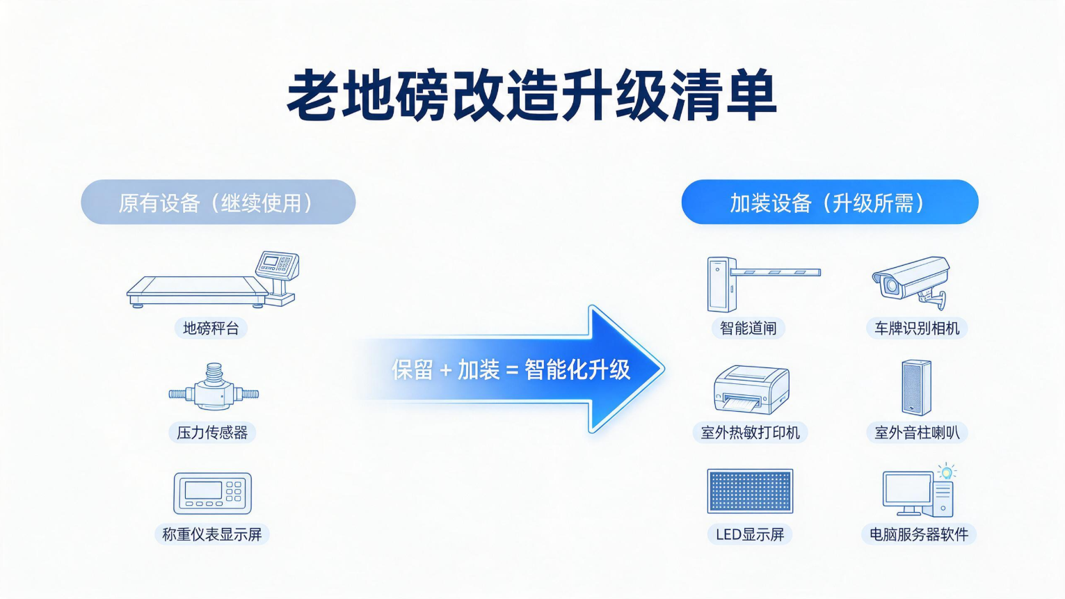 老地磅改造升级加装设备清单_智能道闸车牌识别打印机 老地磅改造升级加装设备清单_智能道闸车牌识别打印机